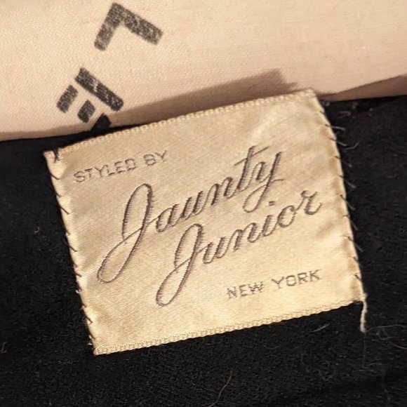 40s GOTH Black Wool Princess Coat sz XS Jaunty Juniors Mint Cond Warm & Elegant! - Picture 8 of 8